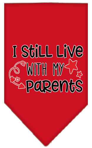 Still Live with my Parents Screen Print Pet Bandana Red Large
